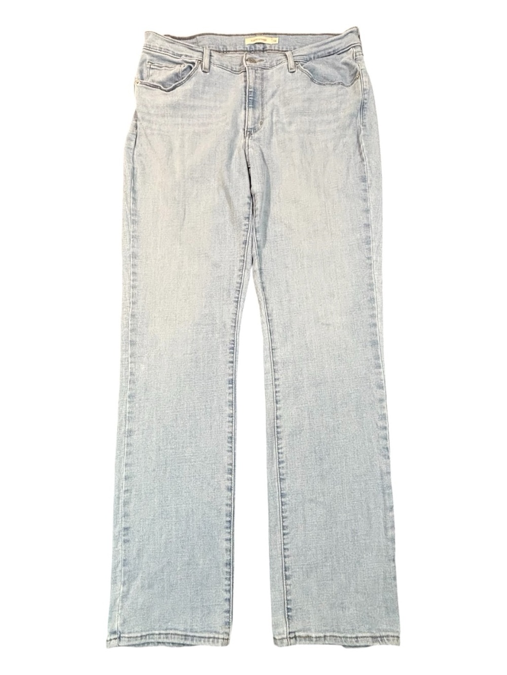 Levi's Womens Classic Straight Jeans Sz 14 Light Wash Denim Stretch Mid-Rise